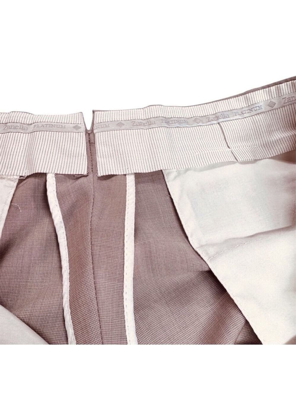 Zanella Platinum Trousers Tan Wool Size 34 - Picture 8 of 11